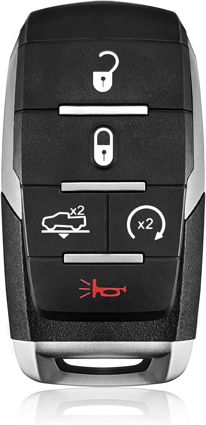 Replacement for 2019 2020 2021 2022 2023 2024 Dodge Ram 1500 Pickup Key Fob Remote Control OHT-4882056 5 Buttons 433.92MHz