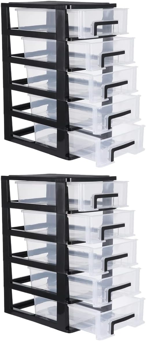 Cabilock Storage Drawers Desk Organizer with 5 Drawers2pcs