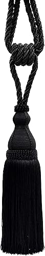 Vista 16 de Noblesse Collection - Abrazadera grande y elegante con borlas, longitud de la borla: 12 pulgadas, 30 pulgadas de extensión (29.9 in)