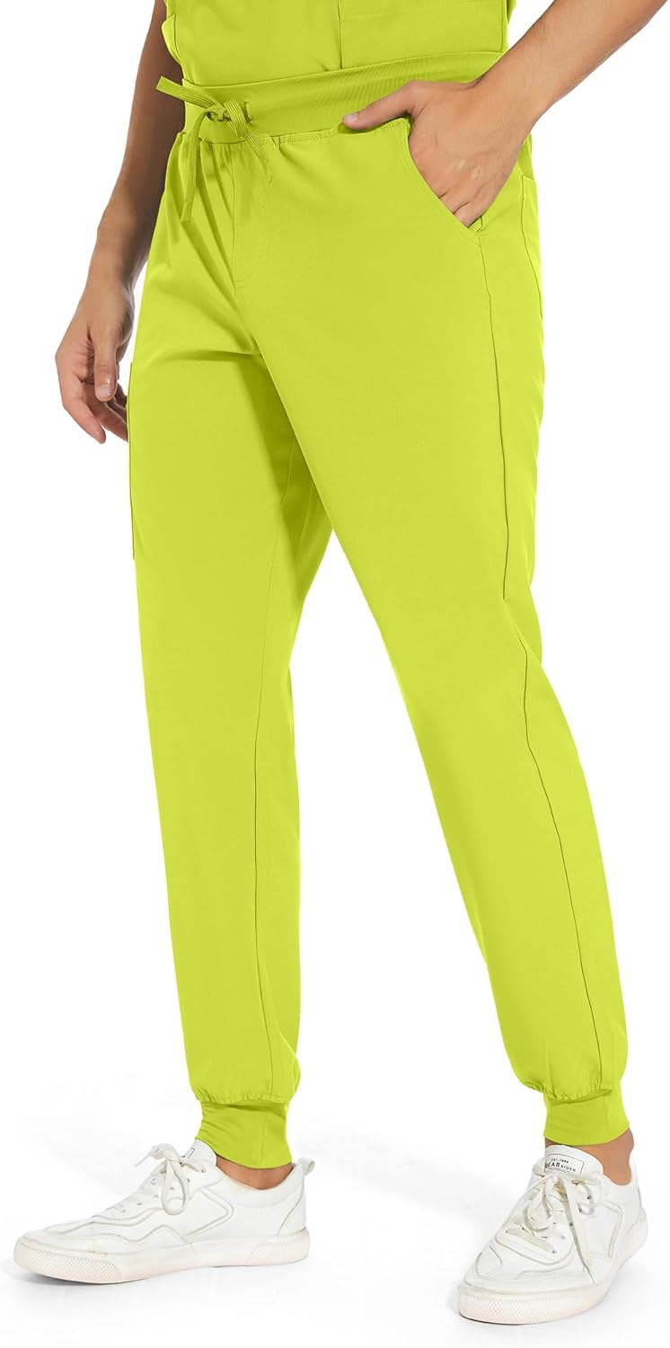 Scrub Pants for Men - Slim Jogger Pants with 5 Pockets, Yoga Waistband, Anti-Wrinkle Scrubs for Men Cozy Scrubs - Image 3