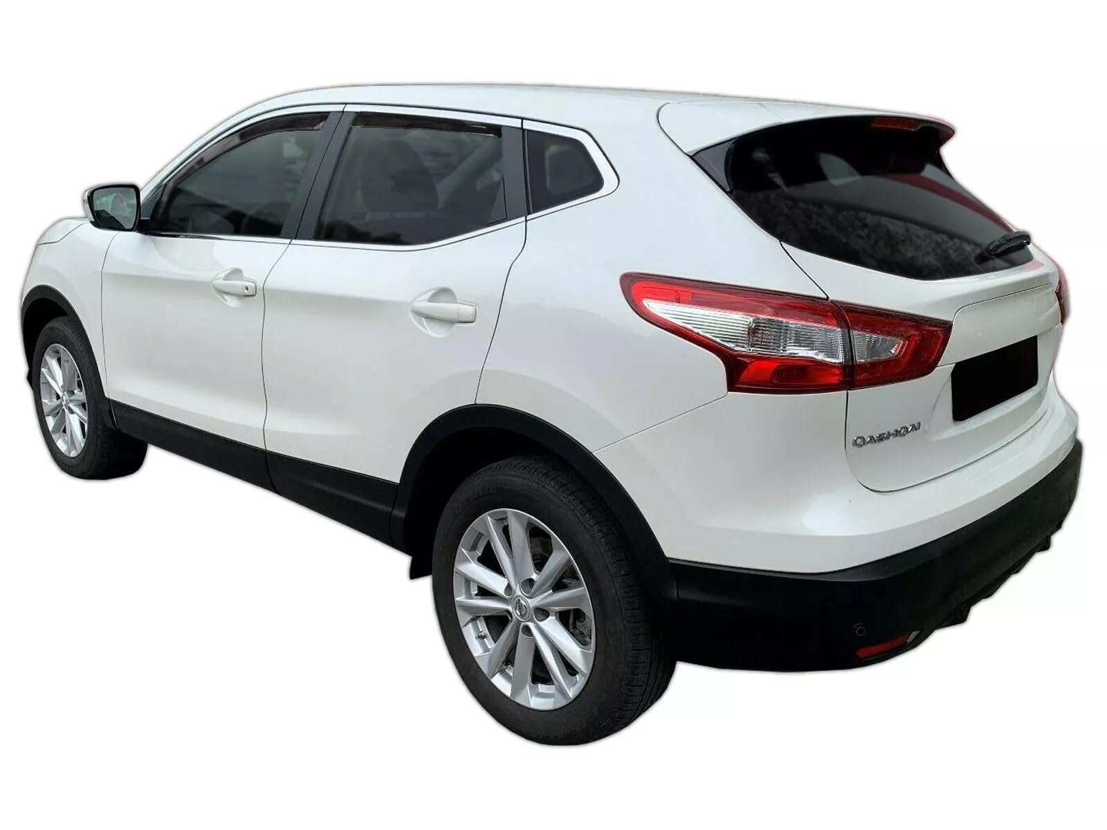 Kit 4 Deflettori Aria Nero Fumé Trasparento Antivento per Finestrini Laterali Anteriori e Posteriori Compatibile con Nissan Qashqai J11 2014-2021