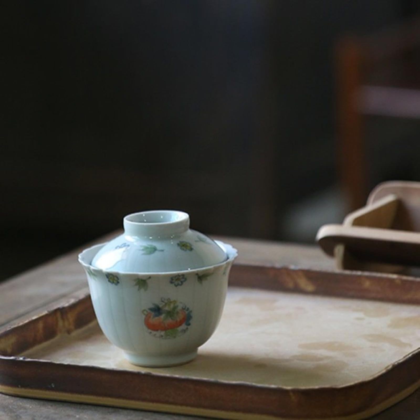 Gaiwan Unterglasurfarbe im antiken Stil, 100 ml, tragbare Teeschale für den Haushalt, Kung-Fu-Tee-Set
