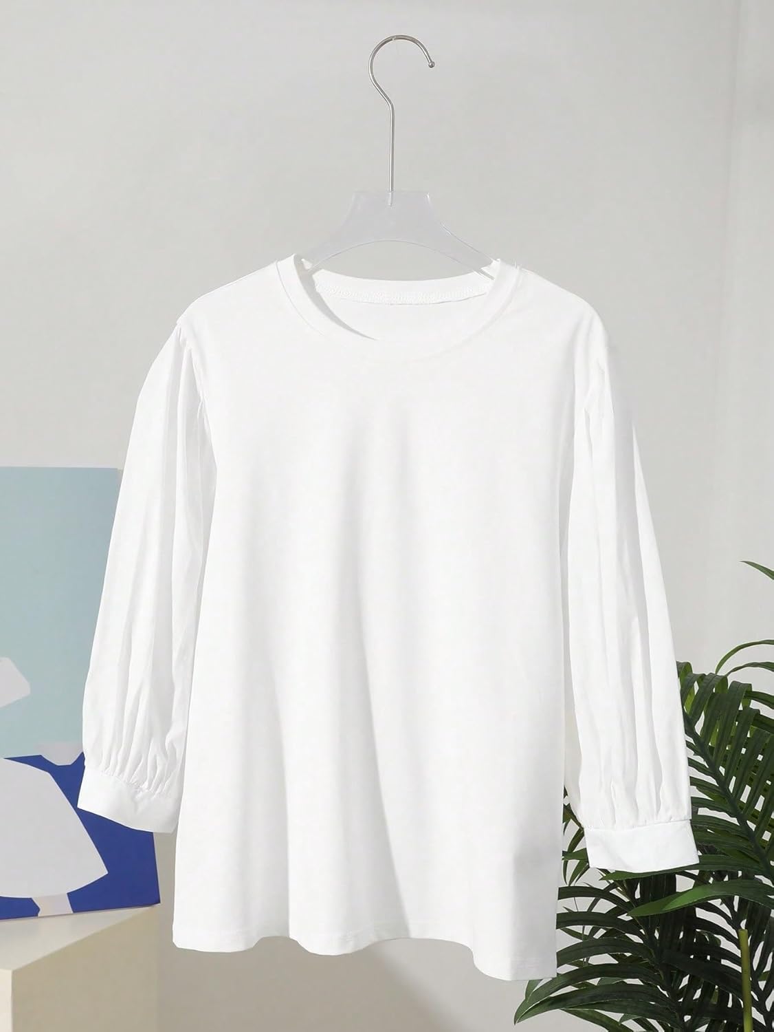 Women's Classic-Fit Shirt Puff Sleeve Blouse