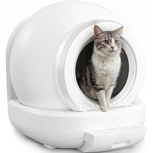 Self Cleaning Cat Litter Box, Extra-Large Capacity Litter Box for Multiple Cats, APP Control/Safe/Low-Noise Fully-automated Litter Box, Self Cleaning Litter Box with 2.4GHz Wi-Fi Support
