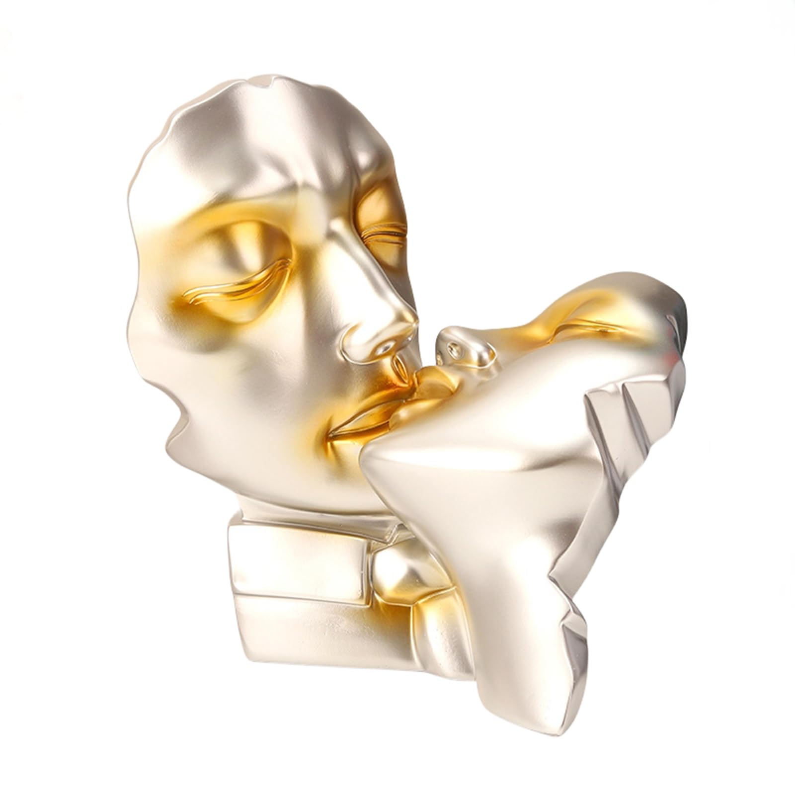 Zyqixluk Romantic Kissing Couple Statue,Resin Home Decoration Sculpture,Couple art statue sculpture, Wedding H8.7 Inch,Silver