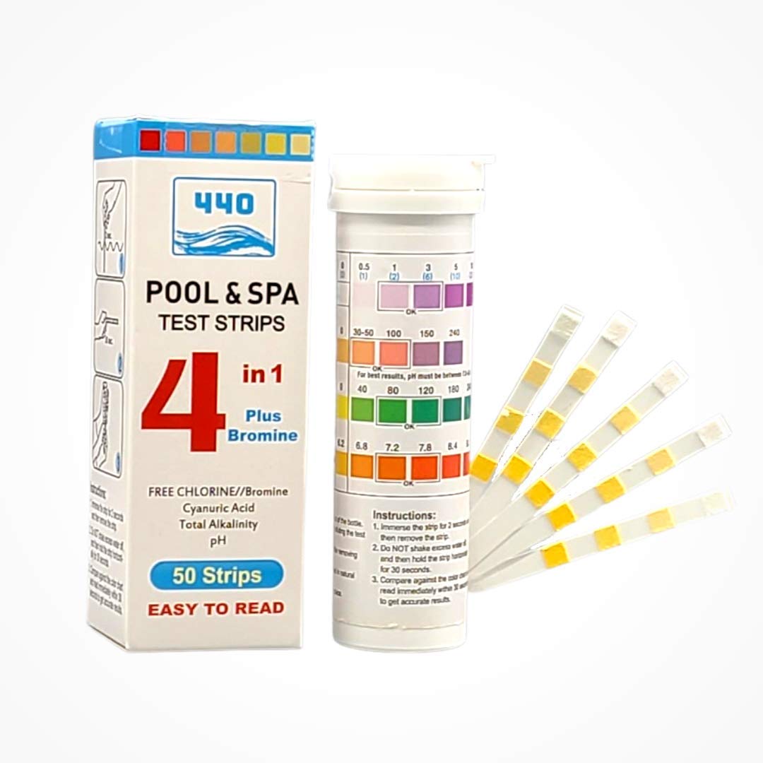 Buy 440 Pool, Spa & Hot Tub Test Strip, Accurate 4 Way Plus Bromine