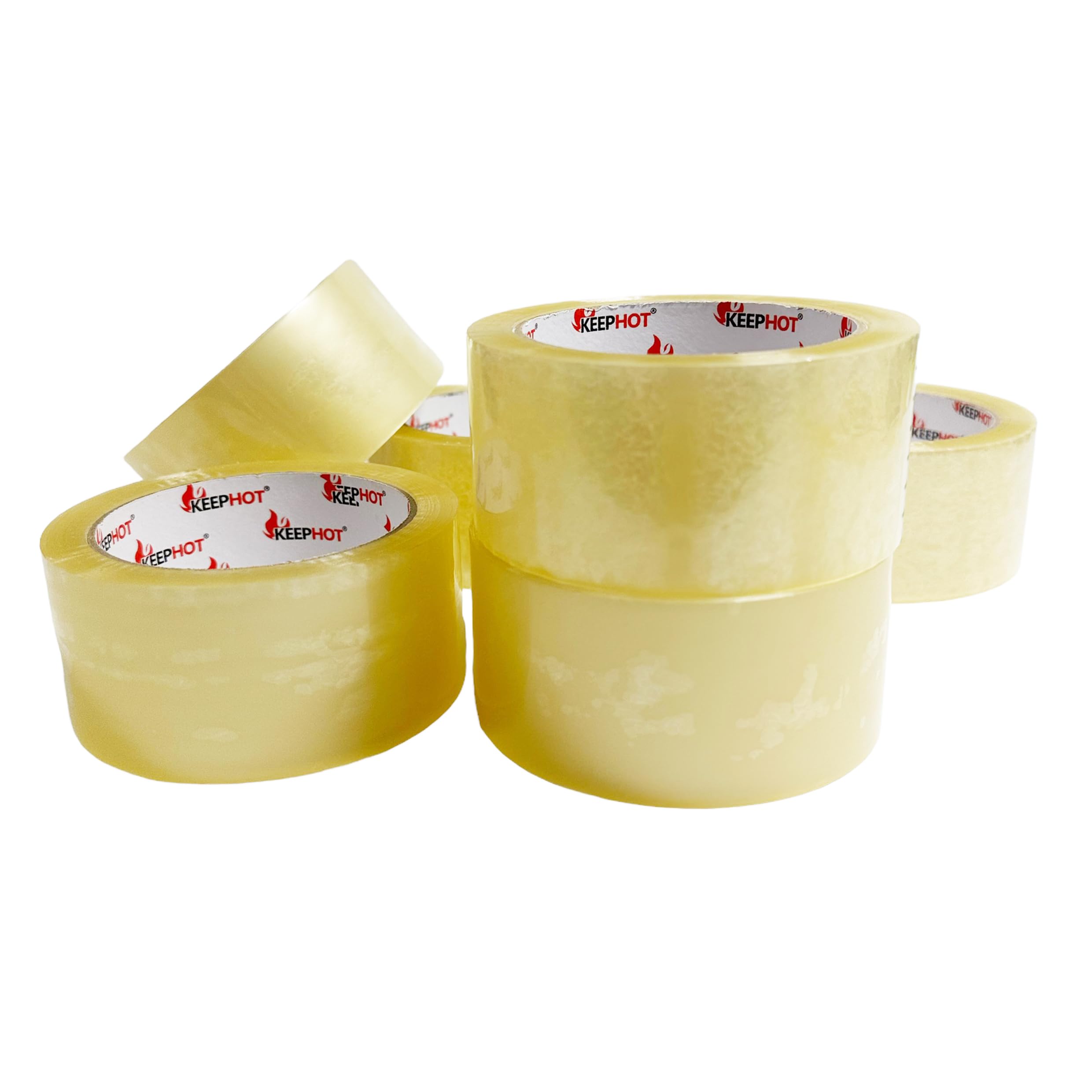 Cinta adhesiva americana transparente y resistente | Rollo de cinta de embalaje resistente de uso general para envíos, embalajes y mudanzas | Gruesa y segura | 48 mm x 66 m (6)