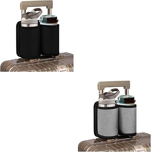 Accmor Portavasos de viaje para equipaje, soporte universal para maleta, manos libres, para bebidas, maleta, taza de equipaje, regalos para