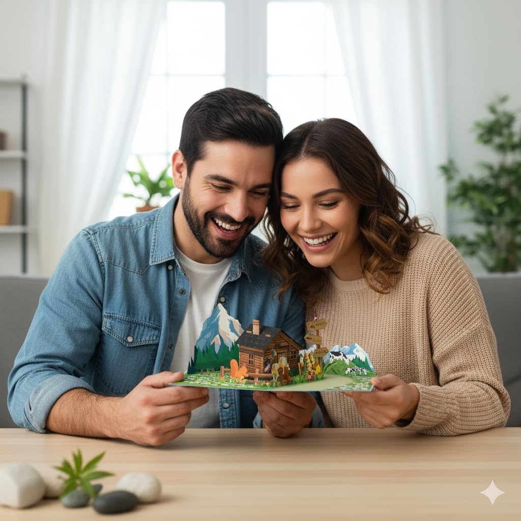 Rykamia Mountain Scene Hiking Pop Up Card, Blank Hiking Pop Up Card, All Occasion Hiking Card, Hiking Thank You Card, Hiking Birthday Card For Hiker, Hiking Birthday Gift For Women, Men - Image 2