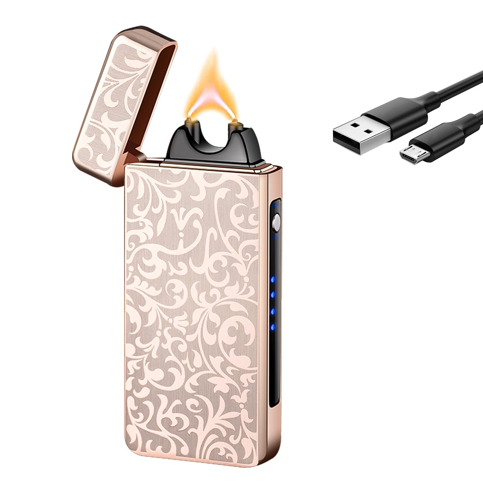 Briquet électrique plasma GADATOP Glacier doré, le cadeau mémorable et élégant à offrir