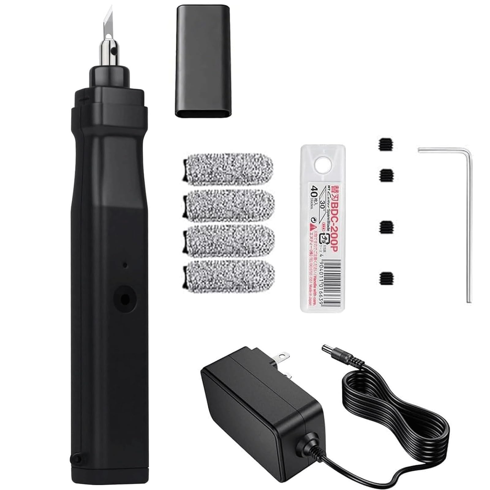 Ultraschall Schneidemaschine, 30 W 40 kHz Ultraschall Messer mit Automatischer Frequenzverfolgung und 40 Ersatzklingen, Handgerät für 3D Druck Acryl Harz PVC und Stoff