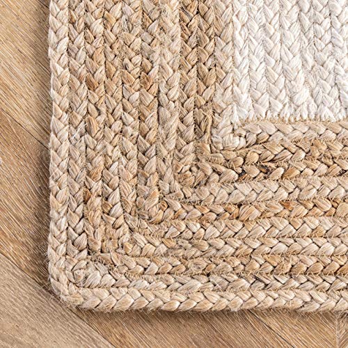 Nuloom Eleonora Hand Woven Jute Area Rug, 5' X 8', White #TOP6