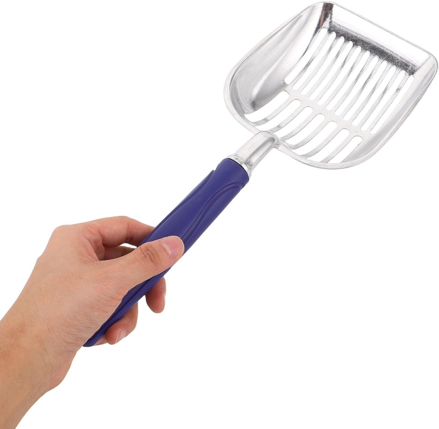 Hemoton Heavy-Duty Metal Cat Litter Scoop with Non-Stick Coating, Large Sifting Shovel 35x13.5cm for Fast Cleaning of Pet Litter Boxes, Suitable for Cats and Kittens