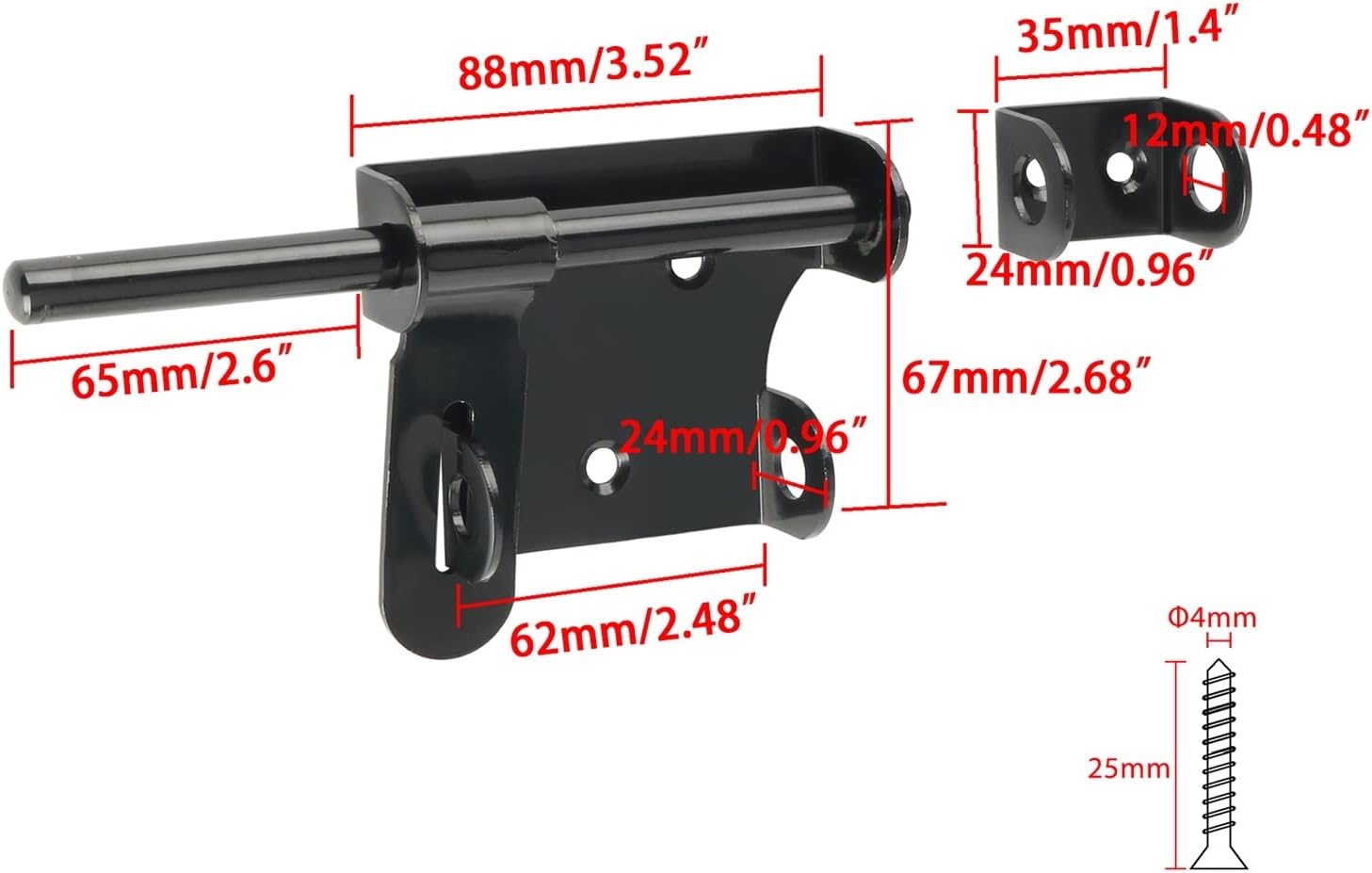 Latch Bolt Lock, Gate Locks for Wooden Garden Shed Locks,6-Inch Stainless Steel Latch Lock Brushed Hardware 1Pcs(150mm bar-01)