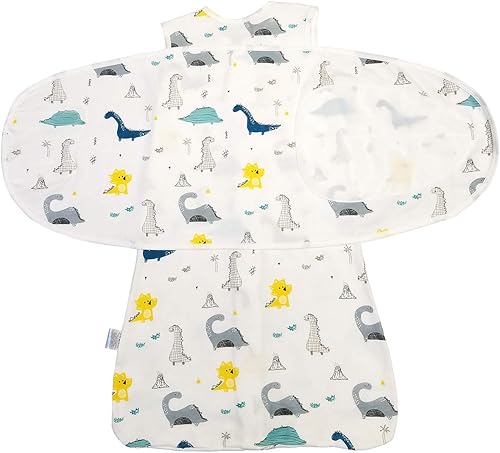 Miniatura 3 de Saco de dormir de algodón dividido para bebés de dinosaurio, saco de dormir para recién nacidos, niños y niñas, 4 estaciones, 6-12 meses (dinosaurio