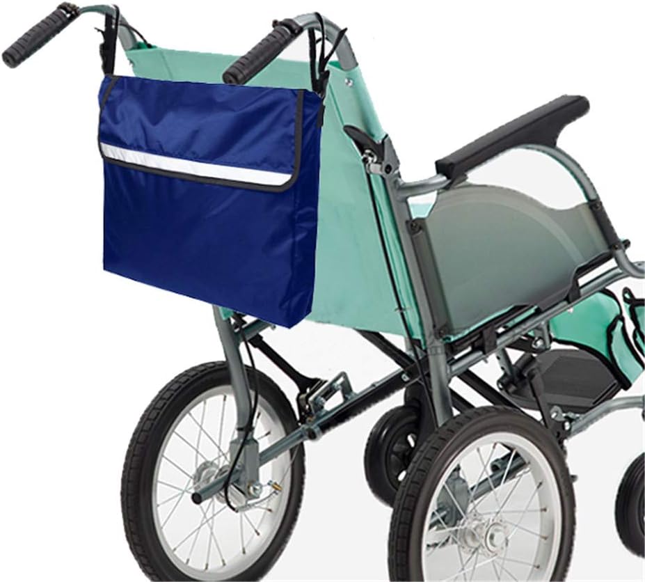 Begino Wheelchair Backpack Bag, Walker Side Bags Travel Storage Bag for Wheelchair Stroller Hanging Portable Storage Basket (Blue) : Health & Household