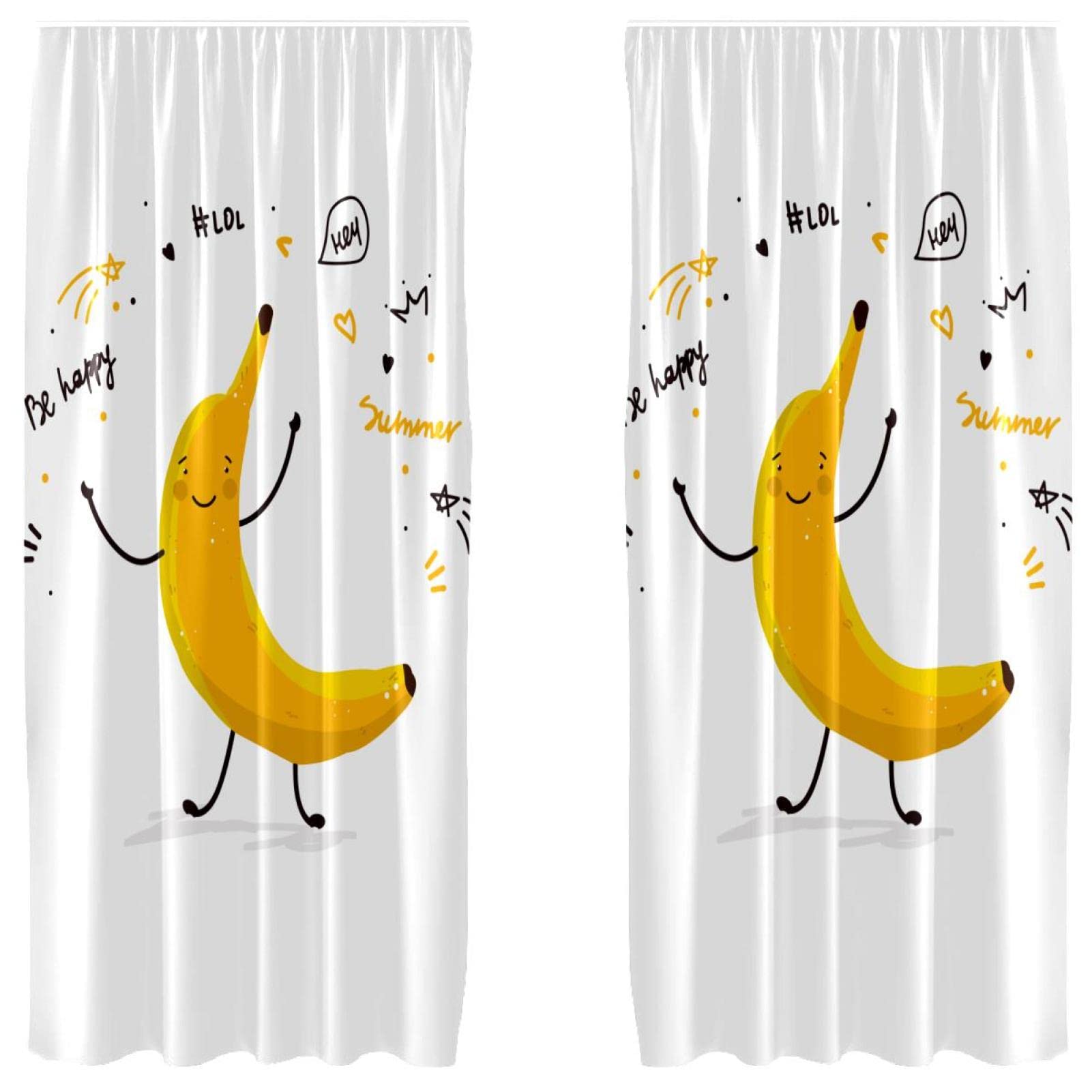 Cortinas de plátano de dibujos animados que filtran la luz paneles ligeros de 55x84 pulgadas