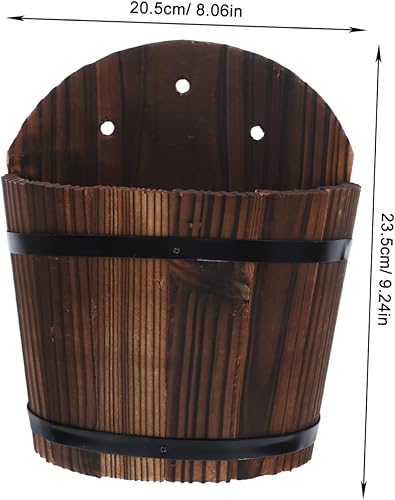 Miniatura 2 de Yardwe 2 macetas de madera elegantes para colgar en la pared para decoración de jardín, fácil de instalar, soportes para plantas para oficina en