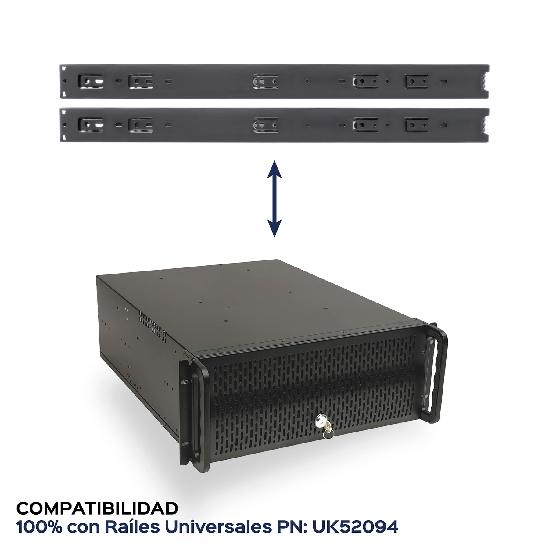 Unykach UK 4129 Caja Rack 19" 4U Negra sin Fuente