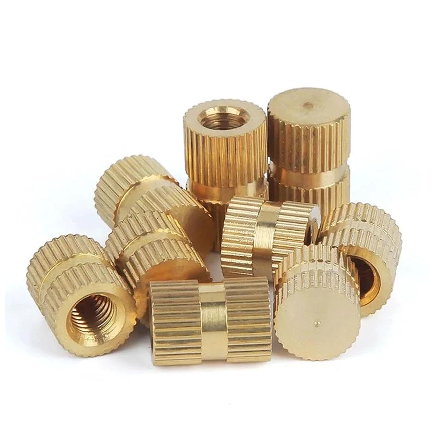 M3 M4 M5 M6 M8 Solid Brass Copper Type Blind Hole Molding Knurl Insert Embedded Nut 50pcs M4x6x16