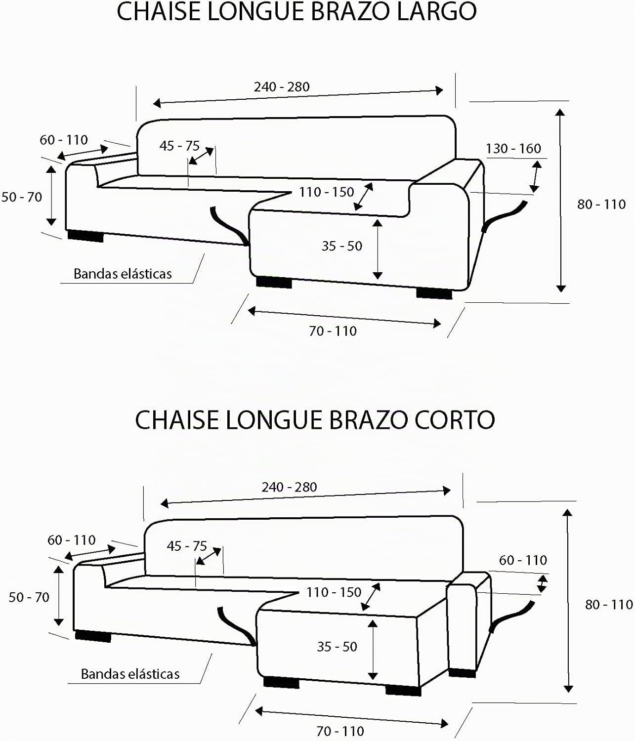 Martina Home Tunez Funda Chaise Longue Brazo Derecho Burdeos (Visto de Frente)