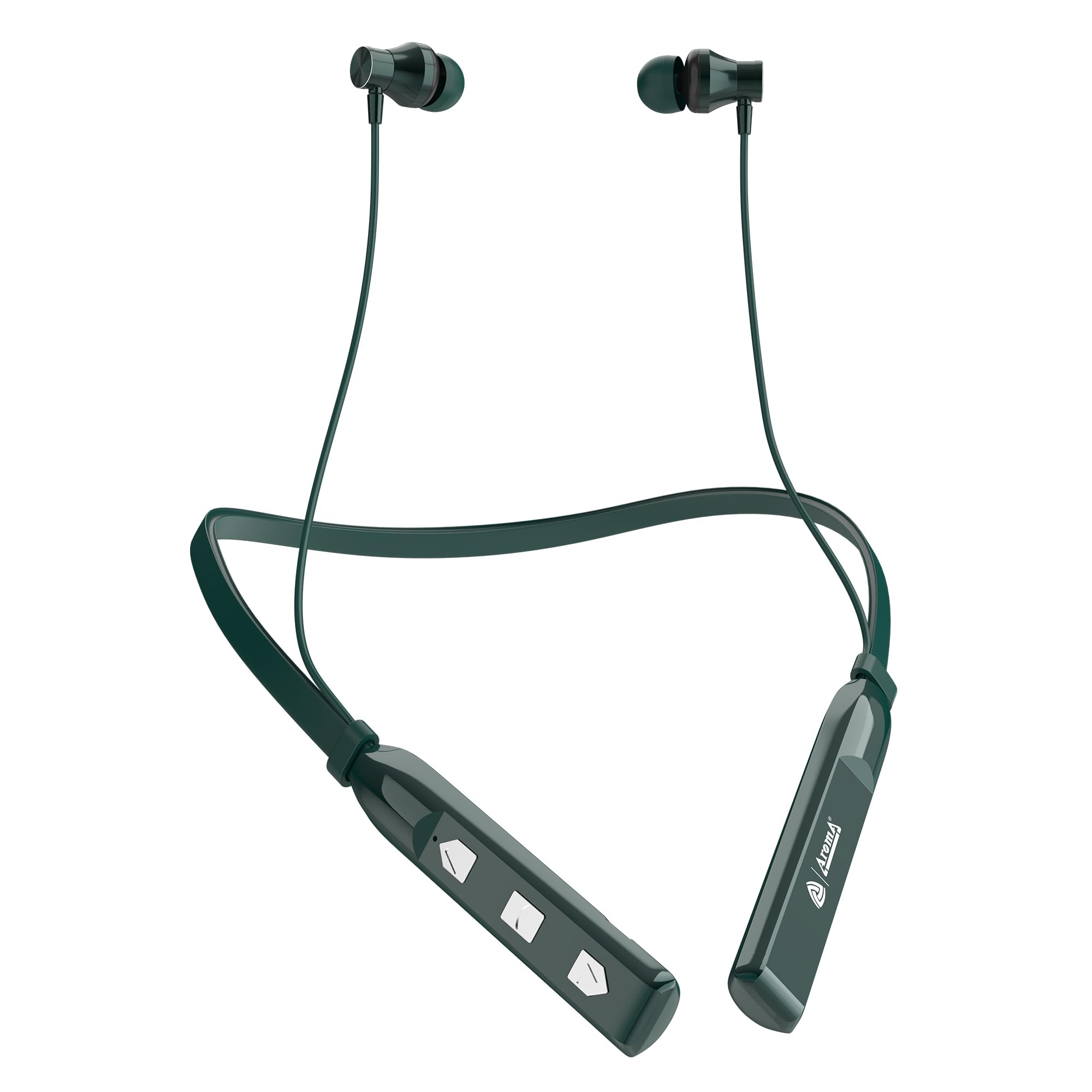 aroma nb119 tune upto 48 hours playtime*, fast charging, dual pairing, bluetooth neckband