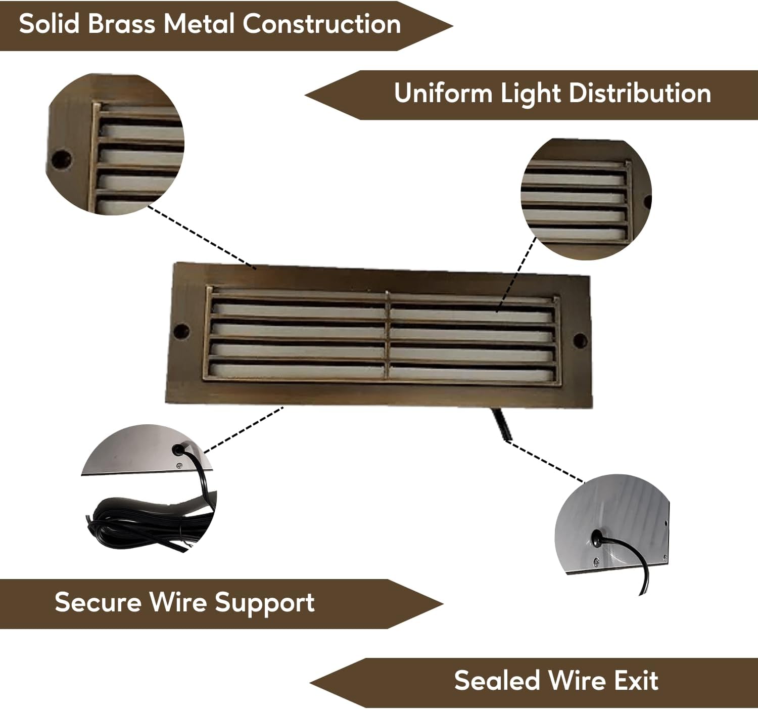 Ironsmith Lighting Products LED Step Light Antique Bronze and Brass Construction, Low Voltage, Easy Installation, Oil Rubbed Bronze Finish Outdoor Step Light with Integrated LED
