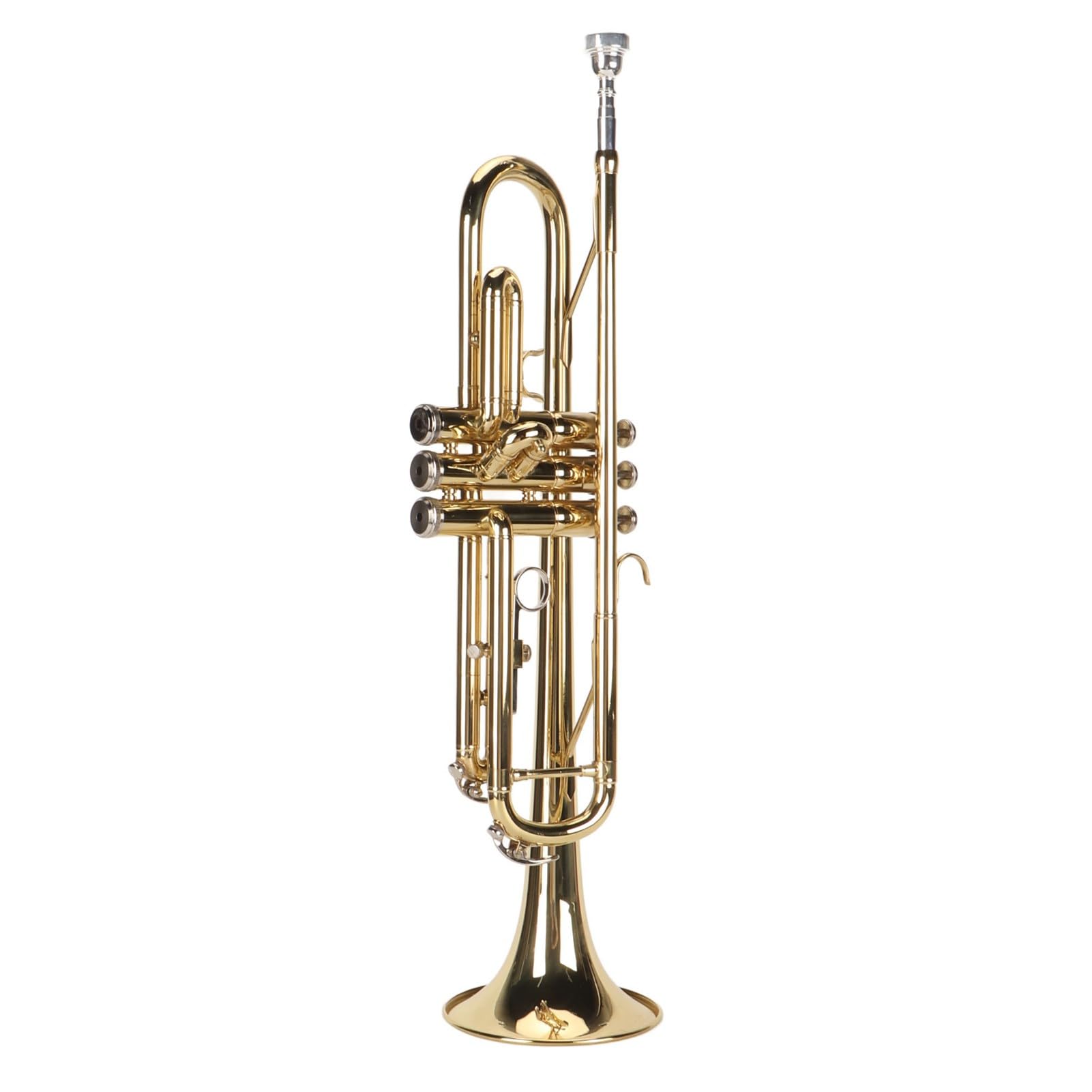 Ensemble de Trompettes en Sib, Instrument à Vent de Trompette à Touches Confortables pour les Débutants pour une Performance Quotidienne (GOLD)