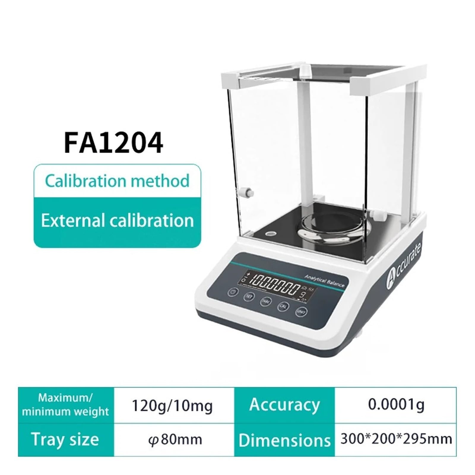 Básculas de laboratorio Balanza analítica Microbalanza digital Balanza electrónica de precisión 120 g 220 g Rango 0,0001 g Resolución Respuesta precisa(FA1204(120g 0.1mg))