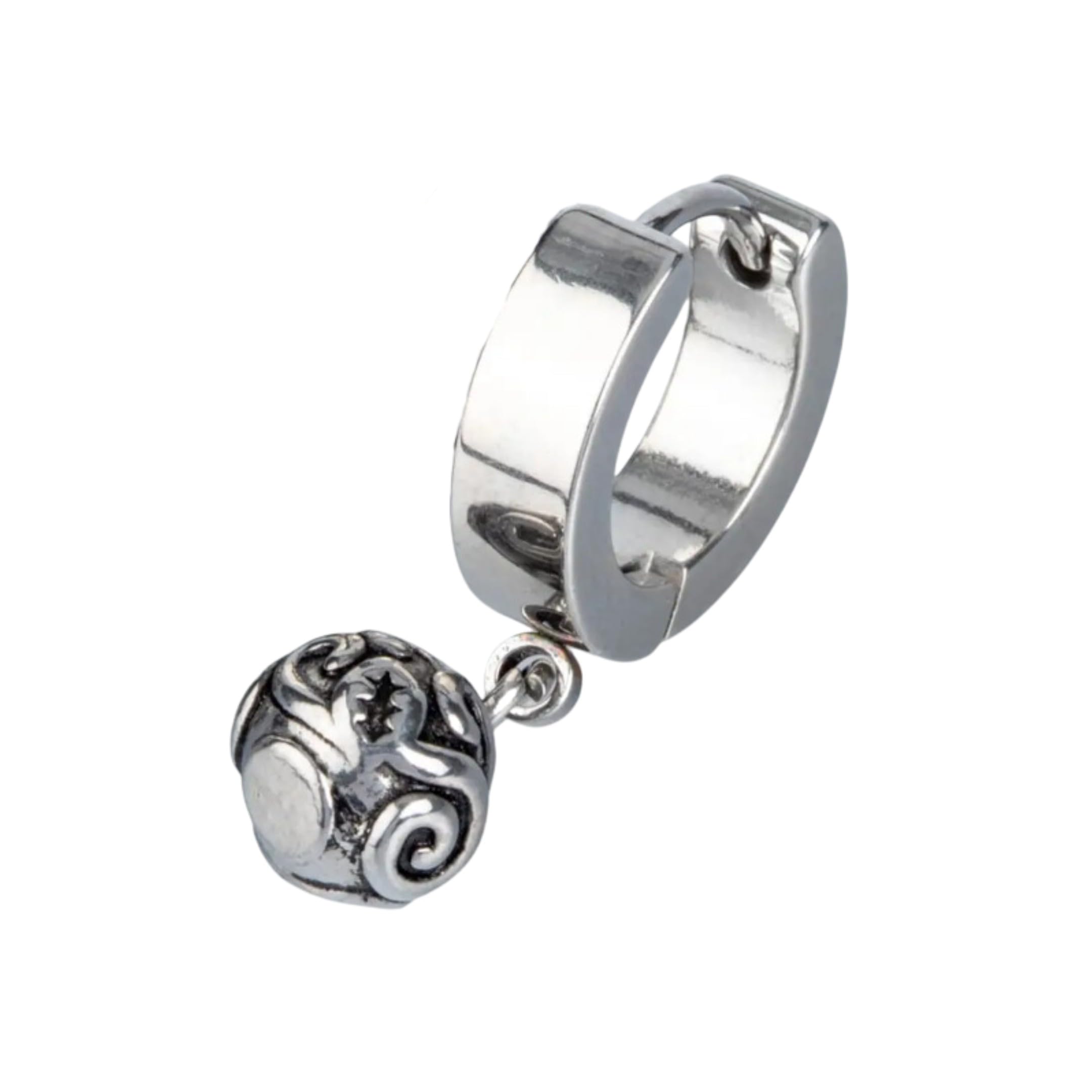 the men thing BALI BALL - Titanium Steel Hoop Earrings for Men & Boys-picture-33