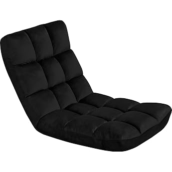 Yaheetech Folding Recliner Chair with Adjustable Backrest Black