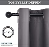 PONY DANCE Thermal Blackout Curtains - Thermal Insulated Curtain Anti Cold and Heat Energy Saving Eyelet Curtains for Bedroom, Width 140 cm x Height 240 cm, Grey, 1 Piece - 7