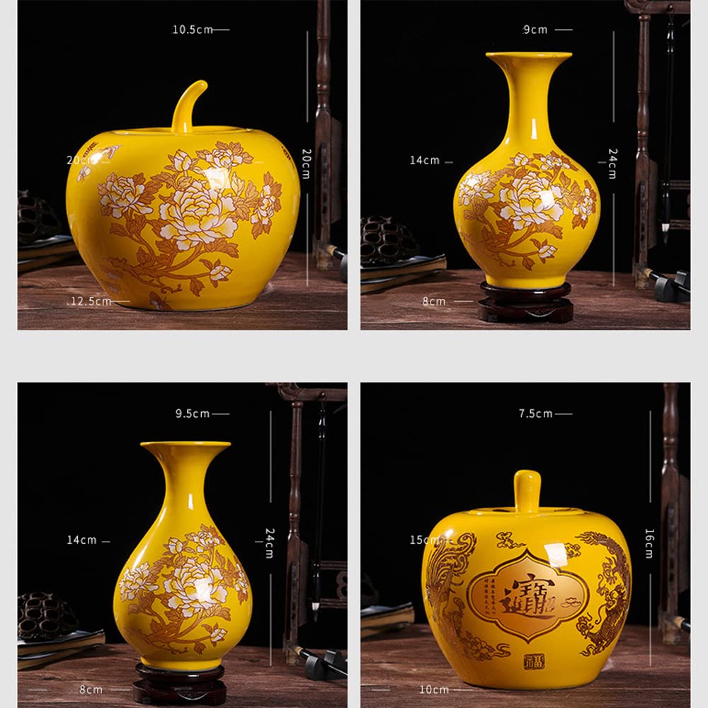 Amazon.co.jp: 中国 赤 景徳鎮 陶磁器 装飾花瓶 家庭用 リビングルーム