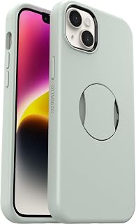 OtterBox OtterGrip Symmetry Hülle für iPhone 14 Plus für MagSafe, Sturzsichere, schützende Hülle mit eingebautem Griff, 3X getestet nach Militärstandard, Antimikrobieller Schutz, Grün