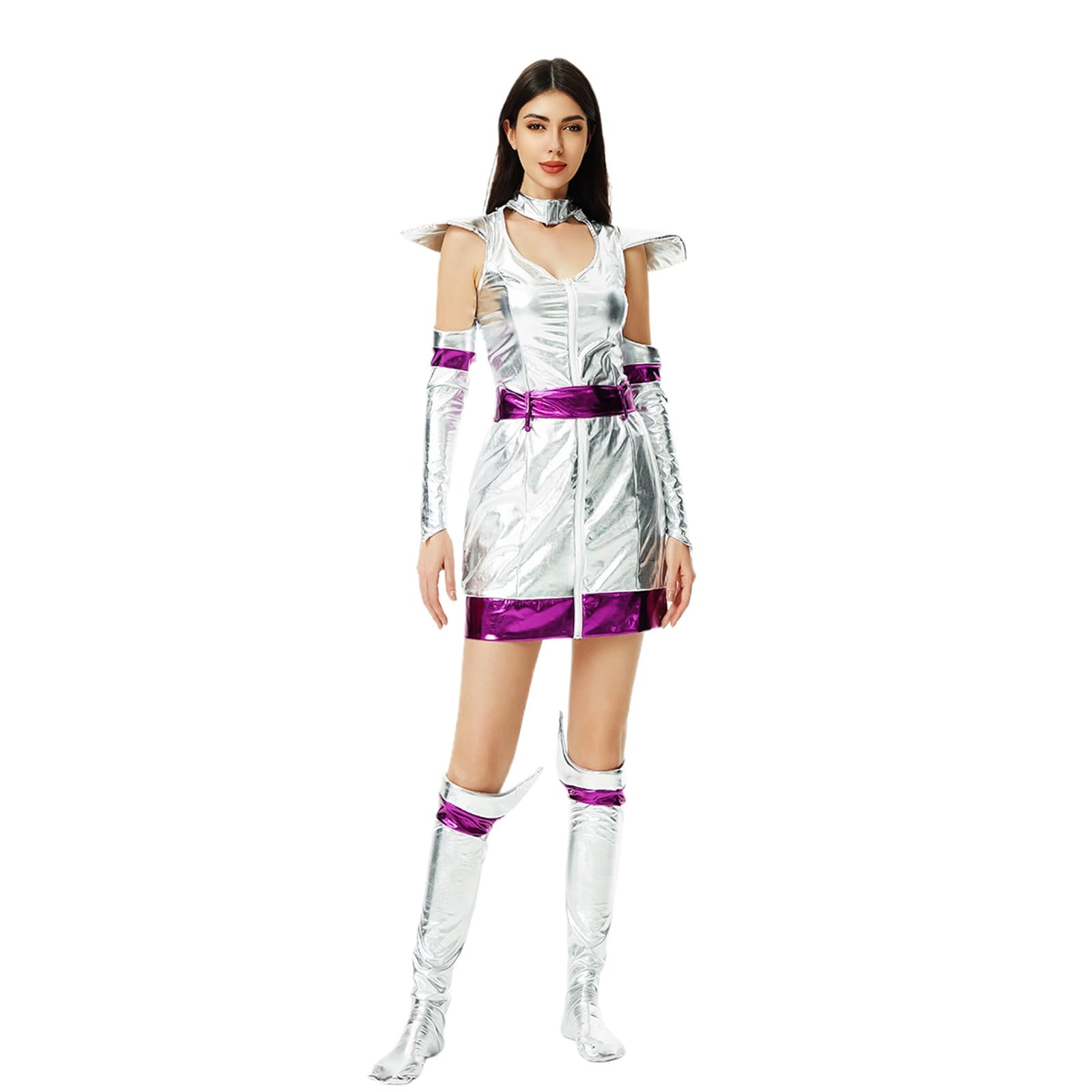 Générique Costume completo da astronauta alieno per cosplay, ideale per feste a tema fantascienza, Halloween o spettacoli tematici.