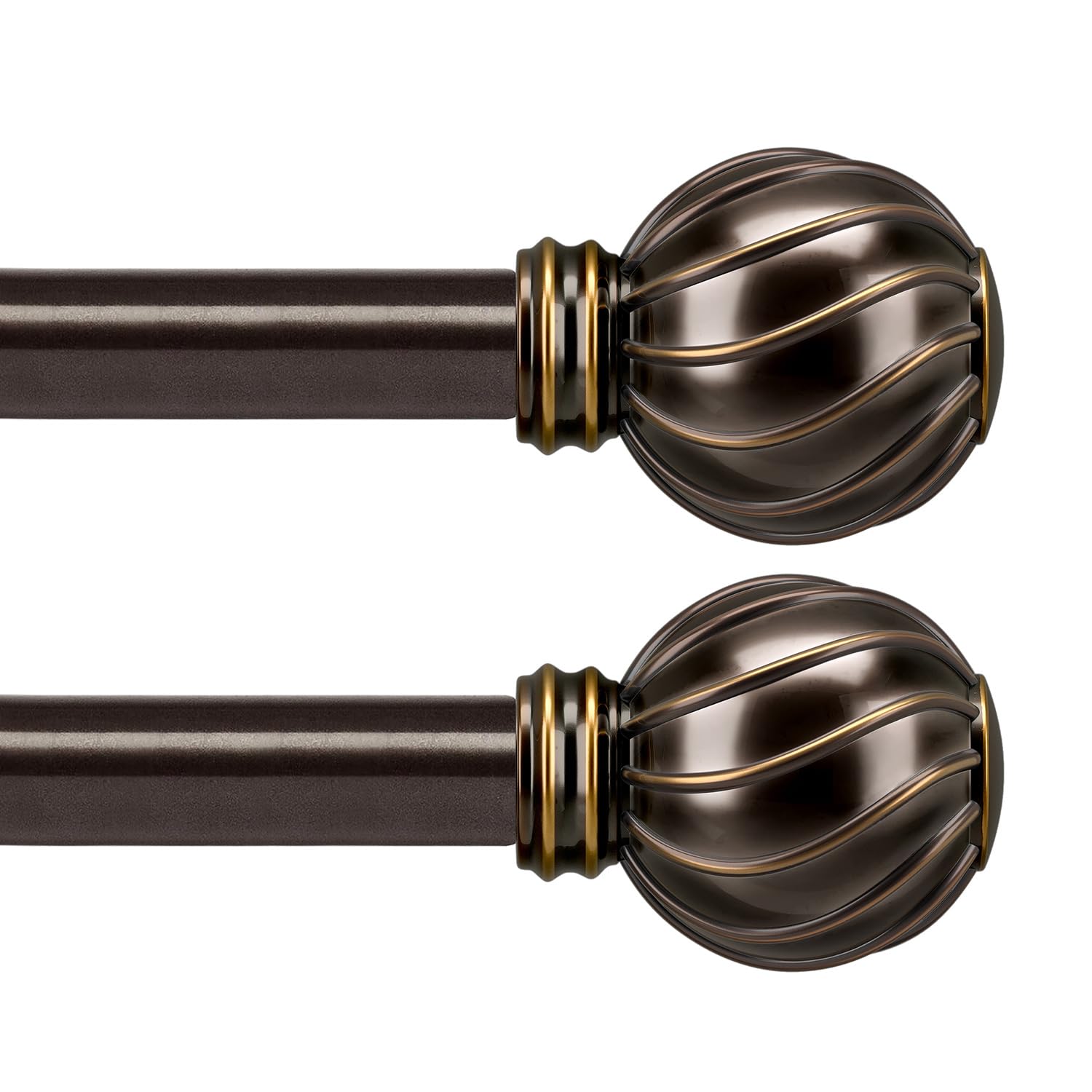 Lootkell 2-Pack Brown Curtain Rods