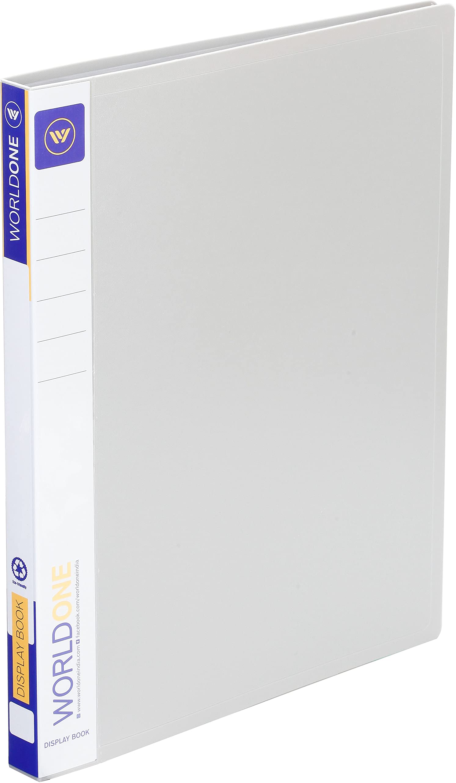 Worldone FC (Foolscap Size) | Presentation Display Book File | Made of 1 mm Virgin PP Sheet | 60 Bound Top Loading Plastic Binder Sleeves | Ideal for Office, School & College | Grey (Pack of 1) 2