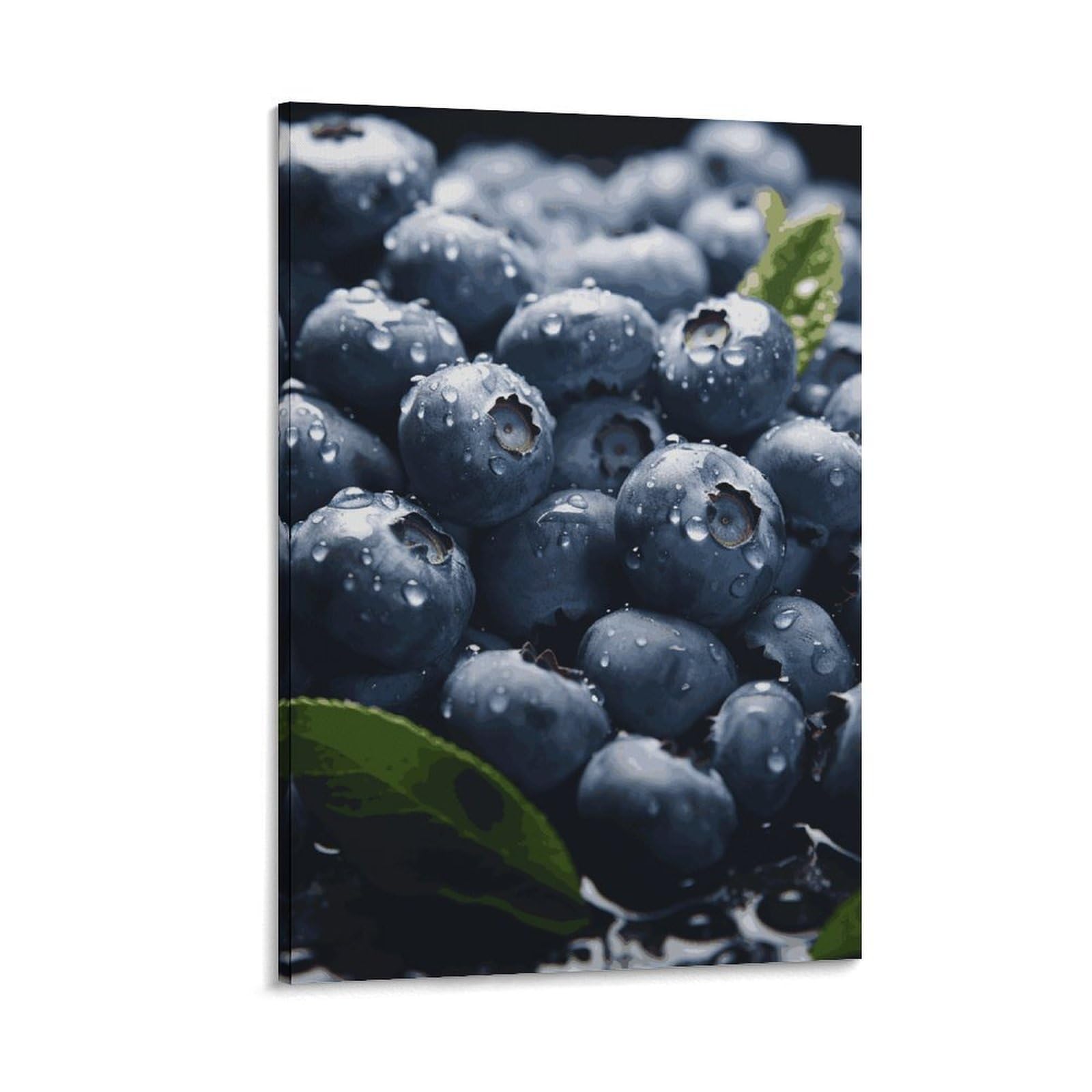 Canvas Wall Art for Living Room 16"x24" Modern Artwork Painting Pictures Hanging Canvas Prints Delicious Blueberry Aesthetic Wall Art for Bedroom Bathroom Office Wall Art Print Decor Delicious Bluebe