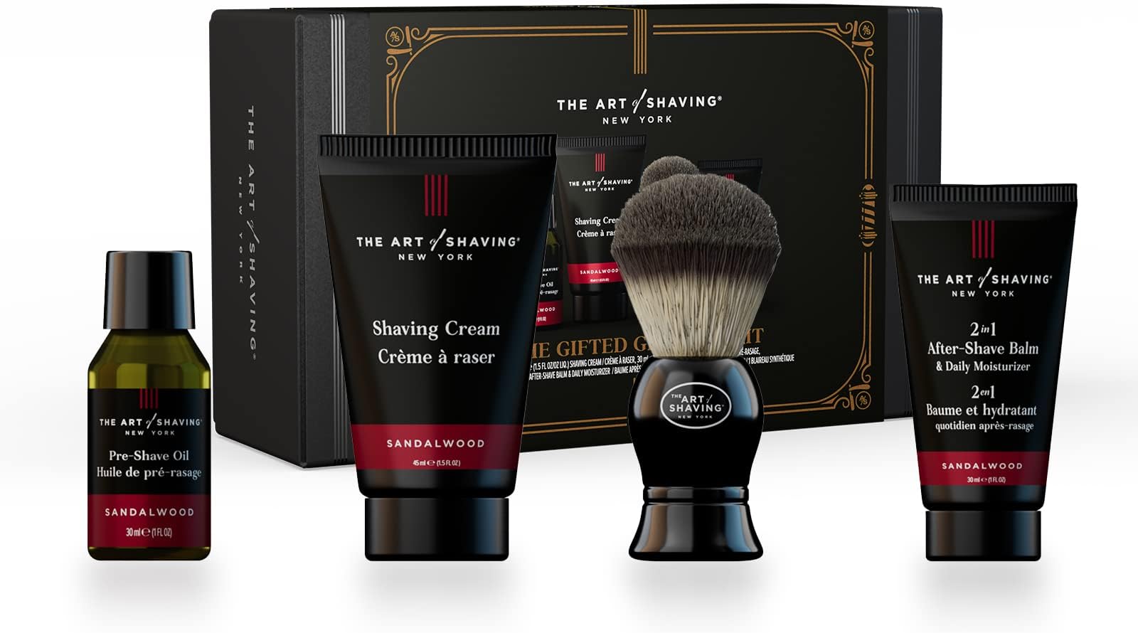 The Art of Shaving Sandalwood Gifted Groomer Kit - Pre-Shave Oil, Shaving Cream, Shaving Brush & After-Shave Balm