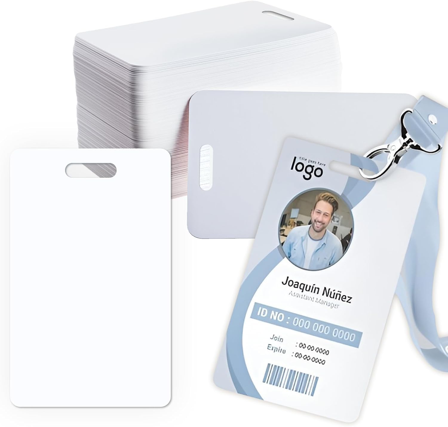 250 Pack-Premium CR80 30 Mil Blank PVC Cards with Slot Punch on Short Side