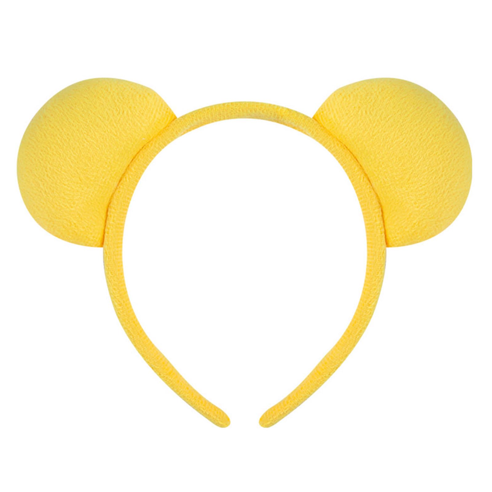 Ling & Bai Bear Ears Headband Halloween Ear Hair Band Cute Bear Costume Hair Accessories for Cosplay Carnival Party (Yellow)