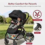 DrBash 2-in-1 Baby Stroller, Convertible Reversible Seat, Compact Fold, All-Terrain Wheels, Large Canopy, Newborn to Toddler Portable Baby Stroller with Storage Basket & Accessories (DARK GREY)