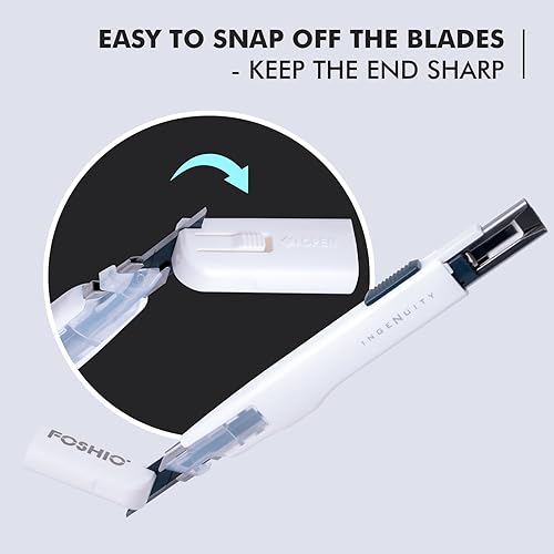Miniatura 3 de FOSHIO Cuchillo de manualidades para arte, manualidades, fabricación de modelos, cuchillo utilitario retráctil con bloqueo automático con 10