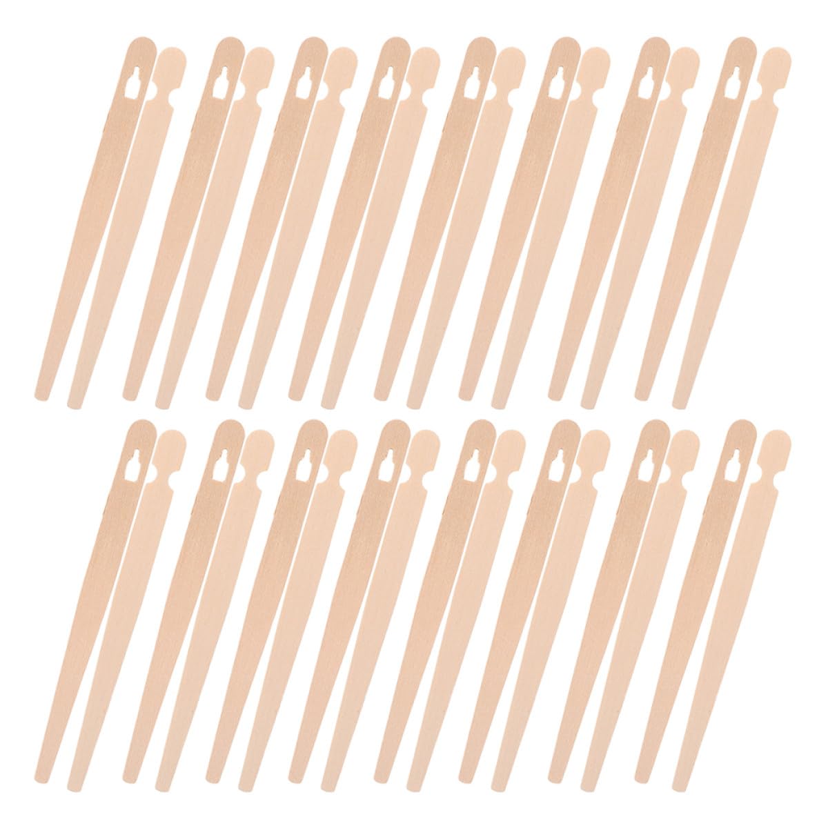 ABOOFAN 200 Paires Pinces Cuisine en Bois Khaki pour Petits Apéritifs et Snacks, Design Plat Élégant, Prise Facile Antidérapante, Usage Quotidien et Repas Variés