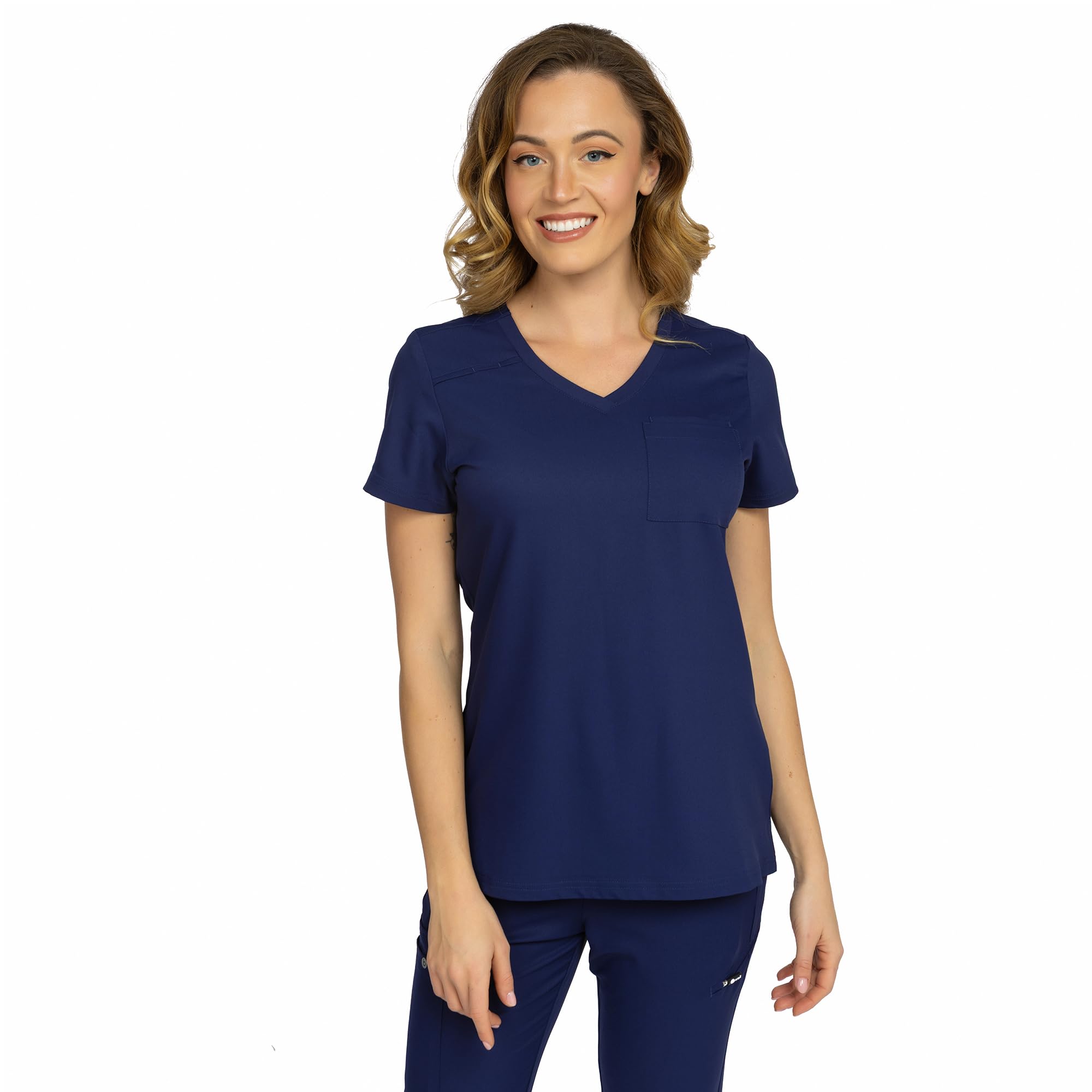 B-well Aurelia Casaca Sanitaria Mujer Antibacteriana Resistente a Olores Antiarrugas Uniforme Médico