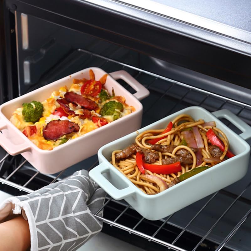 LIFKOME Ceramic Baking Tray 8.66X4.92 Inch Multipurpose Oven Dish Wear-Resistant Bakeware for Cheese Bread Baked Rice Casserole Suitable for Home Restaurant Kitchen - Image 4