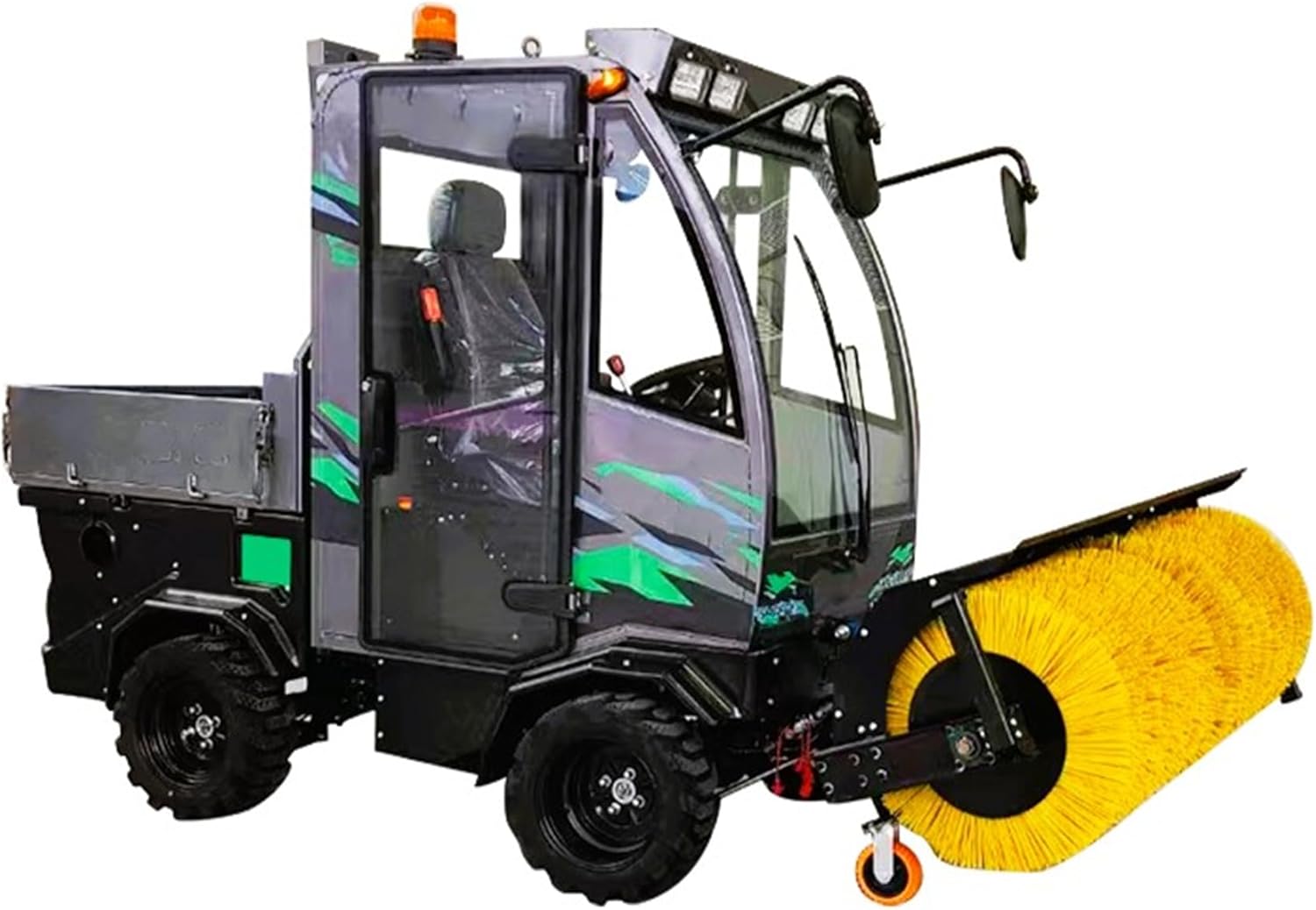 Municipal Public Area Enclosed Snow Sweeper for Sidewalks, Pedestrian Zones, Parking Areas and City Facilities, Heated Cabin, LED Visibility, Efficient Rotary Brush for Winter Public Safetyc