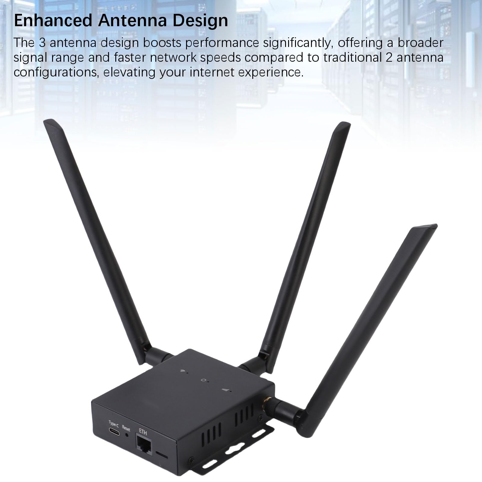 ASHATA Bezprzewodowy Router 4G LTE z Gniazdem Karty SIM, Bezprzewodowy Mobilny Hotspot Wi-Fi CPE 300 Mb/s z 3 Antenami Wersja Europejska Obsługa do 32 urządzeń dla Pojazdów Ciężarowych