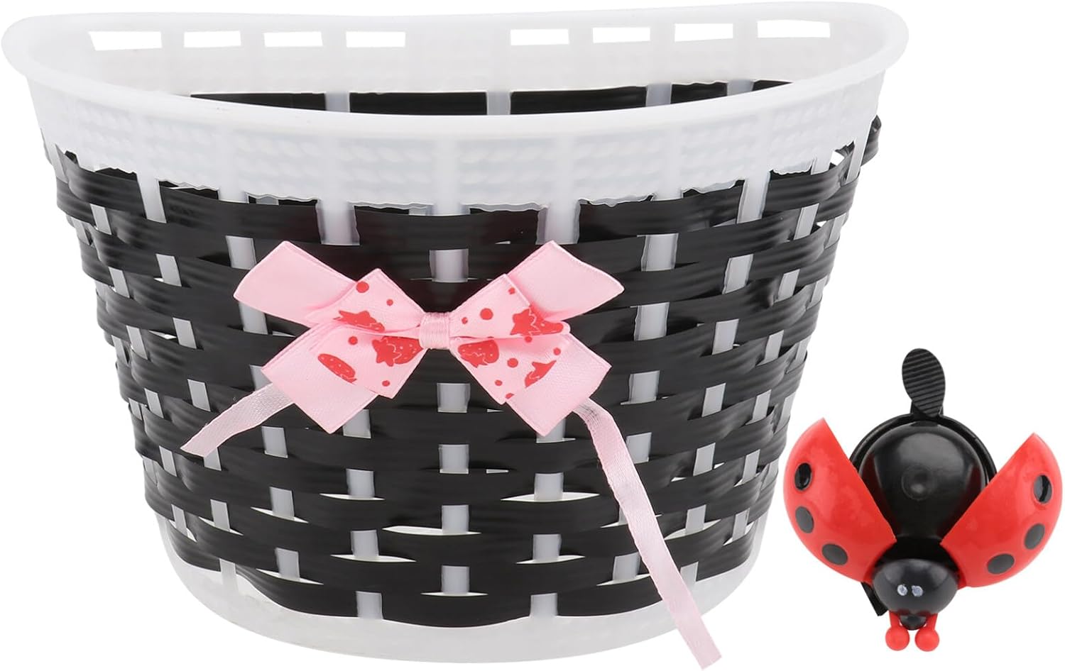 Bicycle Scooter Basket for Children Kids Boys Girls Bike Basket Plastic Knitted Bow Knot Front Handlebar Handmade Bag - Amazon product rated Grade B