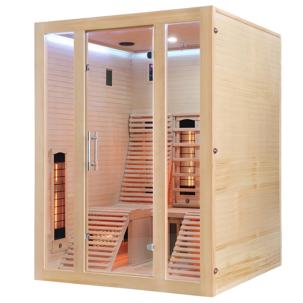 Bagno Italia Sauna 150x150 cm con piastre infrarossi full spectrum due posti bluetooth luci led
